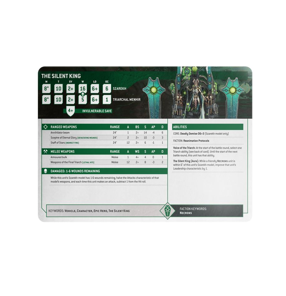 DATASHEET CARDS: NECRONS