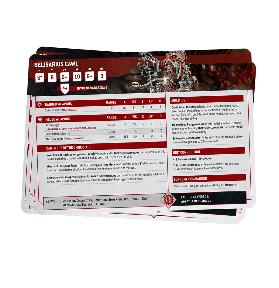 DATASHEET CARDS: ADEPTUS MECHANICUS