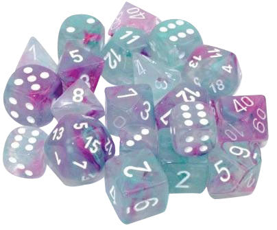 Nebula: 12mm d6 Wisteria/white Luminary Dice Block (36 dice)